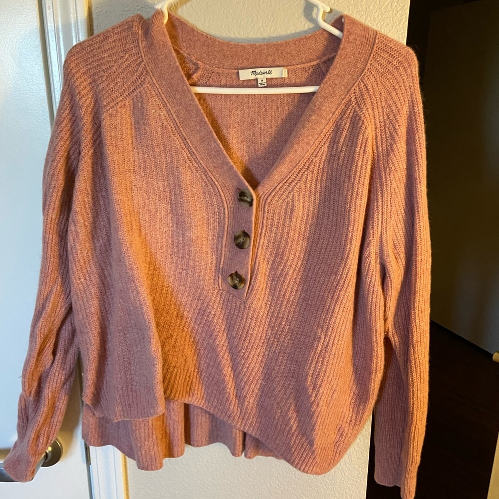 Madewell Pink Crop Sweater